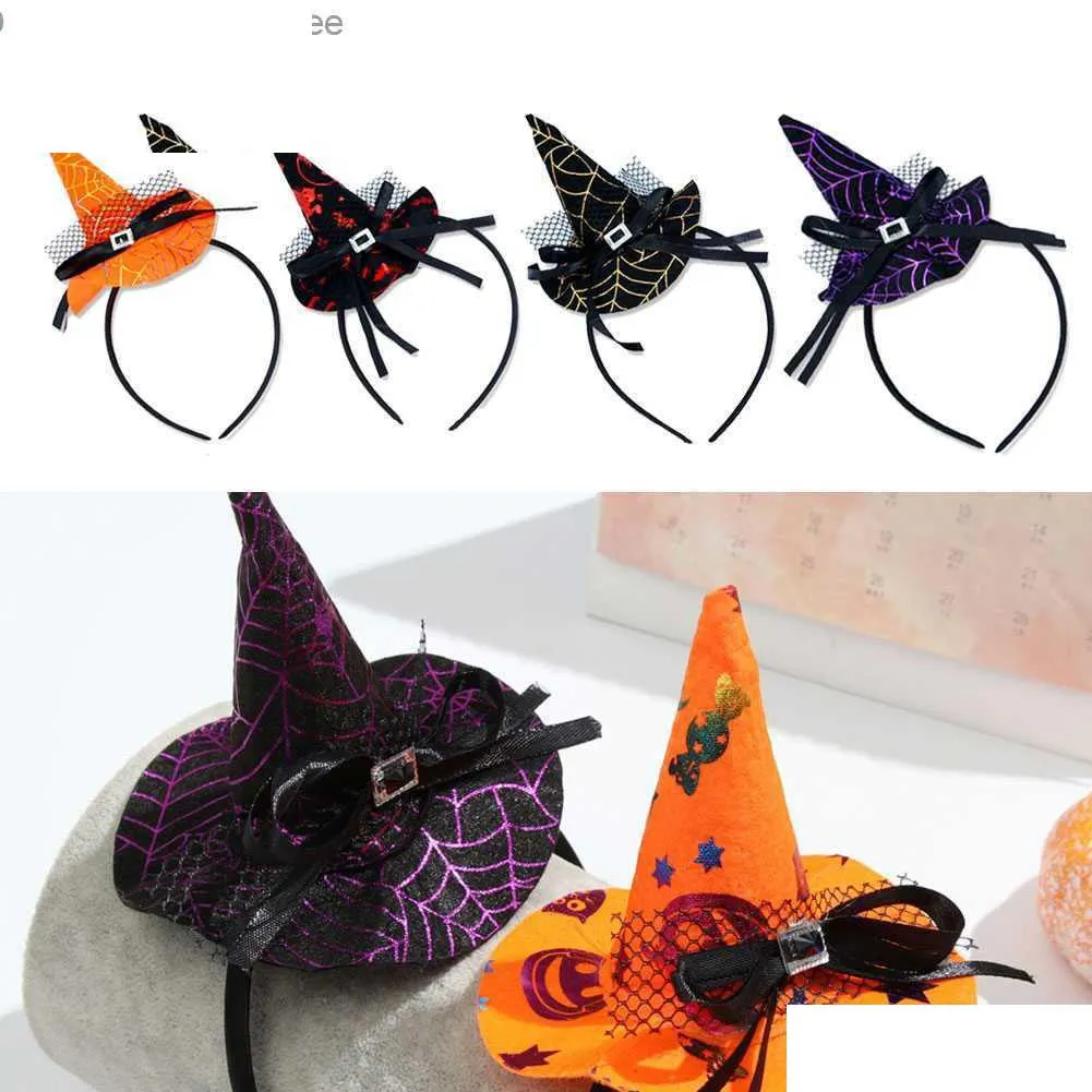 Kapelusze imprezowe 1 Halloween Hair Circle Holiday Spider Web Witch Hat Costume Props Akcesoria Dekoracja Z230809 DOSTAWA DOSTAWA DOMOWEGO DHQ1K