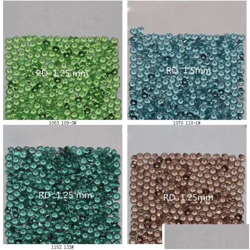 Luźne diamenty 259 kolorów najwyższej jakości nano kryształ okrągła 0,8-1,4 mm fasetu Cut termostabilny syntetyczny kamień do biżuterii 1 dhgarden dhwfr