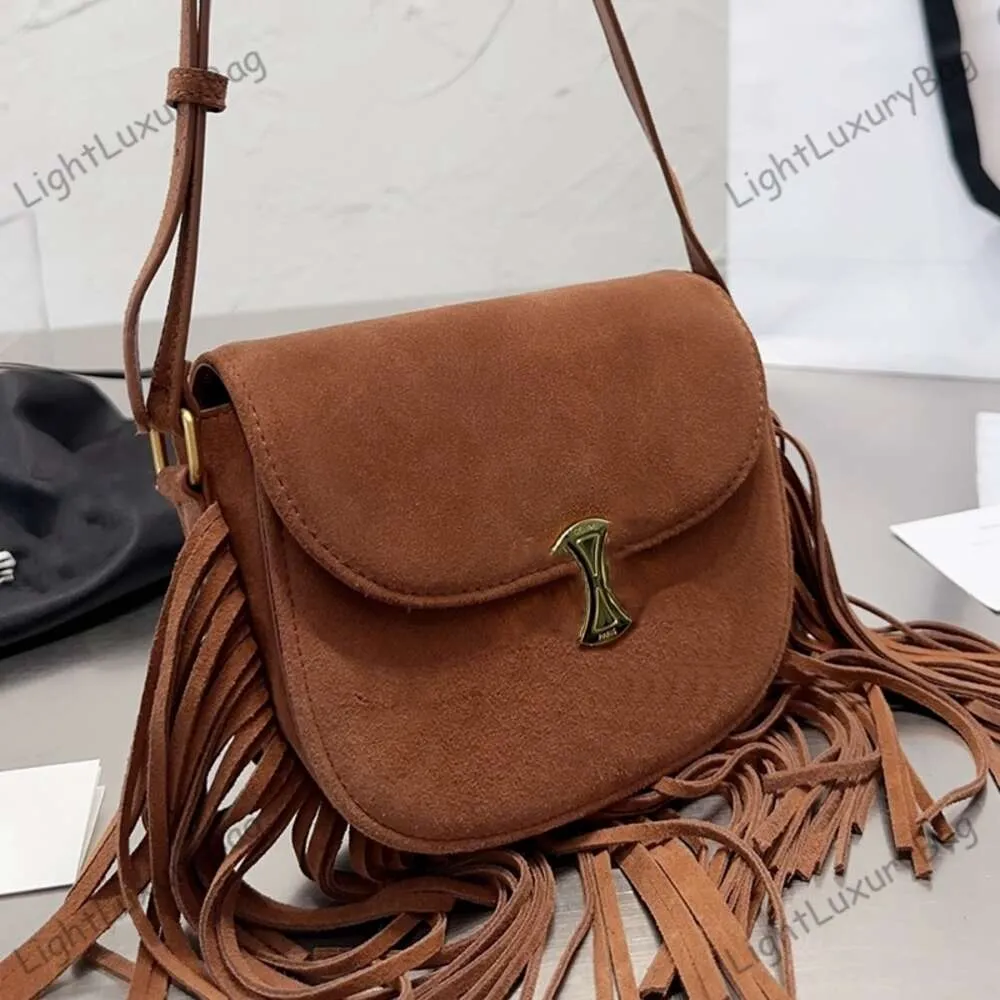 Designer Bag Crossbody Bag Tassel Bag 7A Handbag Shoulder Bag Metallic Bag Sude Envelope Bag Postman Messenger Flap Satchel Axillary Bag 230912