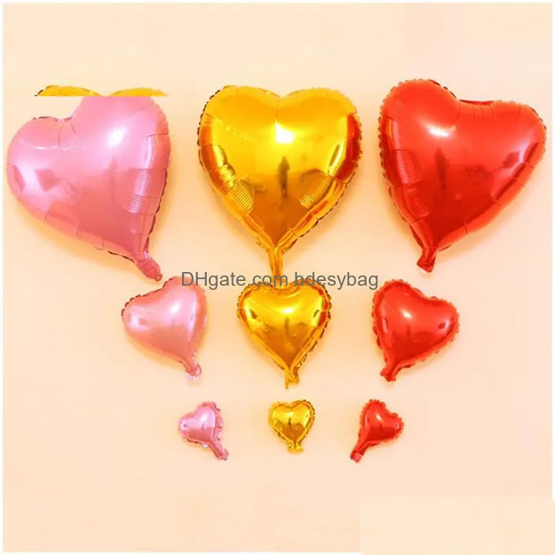 18 inch heart-shaped aluminum foil balloons valentines day decoration 50 pcs colorful wedding party love aluminum foil balloons