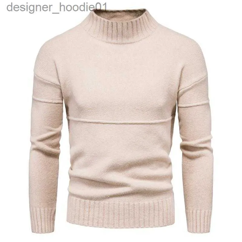 Męskie swetry męskie męskie fit Turtleeck Sweater swobodny kaszmirowy dzianina swetry męskie męskie solidne działalność biznesowa kwalifikacyjna odzież ubrania L230912