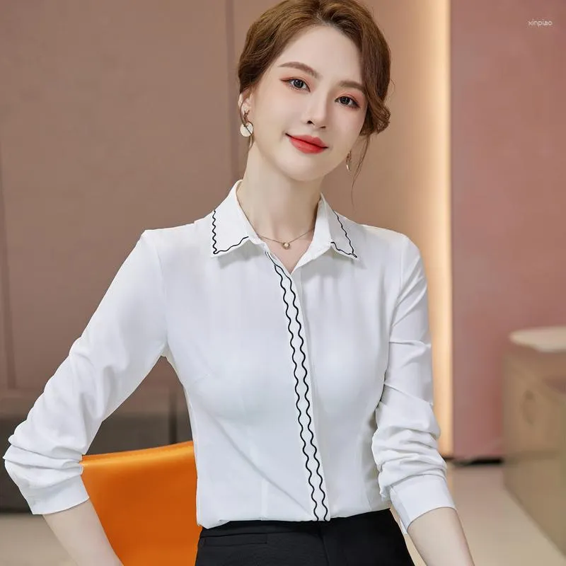 Bluzki damskie formalne koszule kobiety na wierzchołki białe biuro damskie 2 -częściowe spodni i bluzki