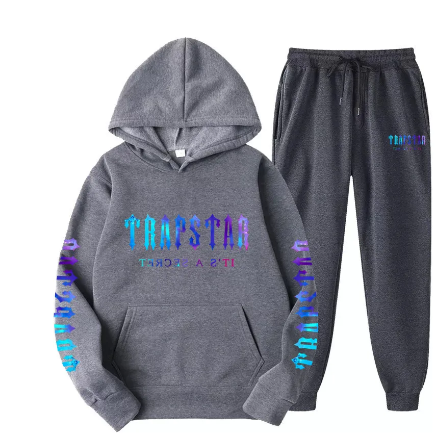 Trapstar Hoodie Designer Sweater Erkek Hoodie Sweatshirt O Boyun Mektubu Baskılı Gri Palto Sweatshirt Street Giyim Moda Siyah Hoodie Man Hooded Sweatshirt