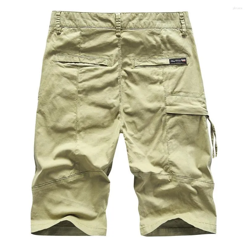 Мужские шорты, летние повседневные короткие брюки до колена, мужские прямые брюки с боковой молнией для мужчин, 2023, черные, хаки-карго