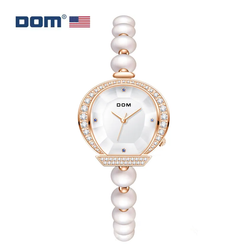 Armbandsur Dom Women's Armband Watch Luxury Diamond Crystal Fashion Quartz Women's Watch 230911