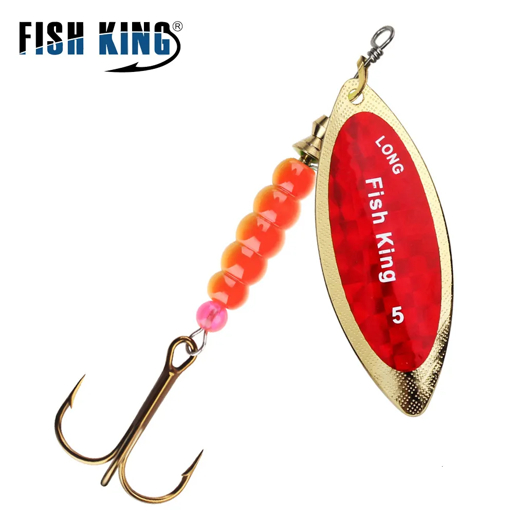 Baits Lures FISH KING Spinner Lure Bait 45g70g125g174g271g Spoon pike Metal Fishing Bass Hard With Hooks 230911