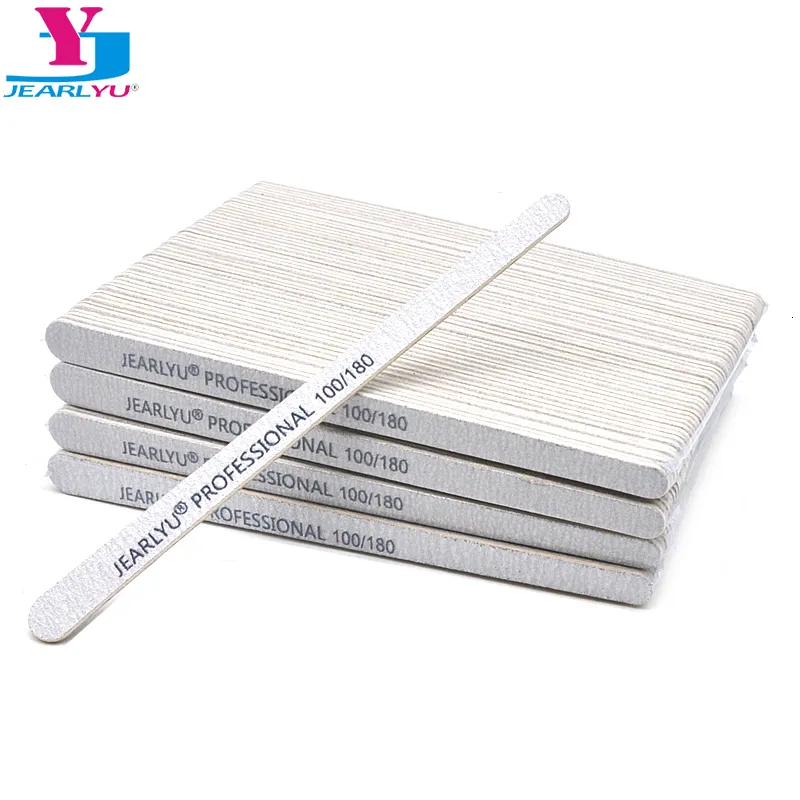 Nail Files 200 Pcs/Lot Professional 100 180 240 Nail File Buffer Acrylic Gel Polish Grey Sanding Files Emery Board Manicure Nail Art Tools 230912