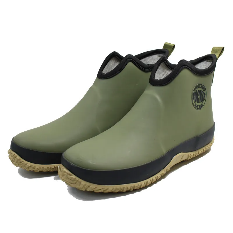 Botas de lluvia antideslizantes para hombre, zapatos de trabajo de  seguridad impermeables, hasta la rodilla con plataforma, para pescar,  novedad de