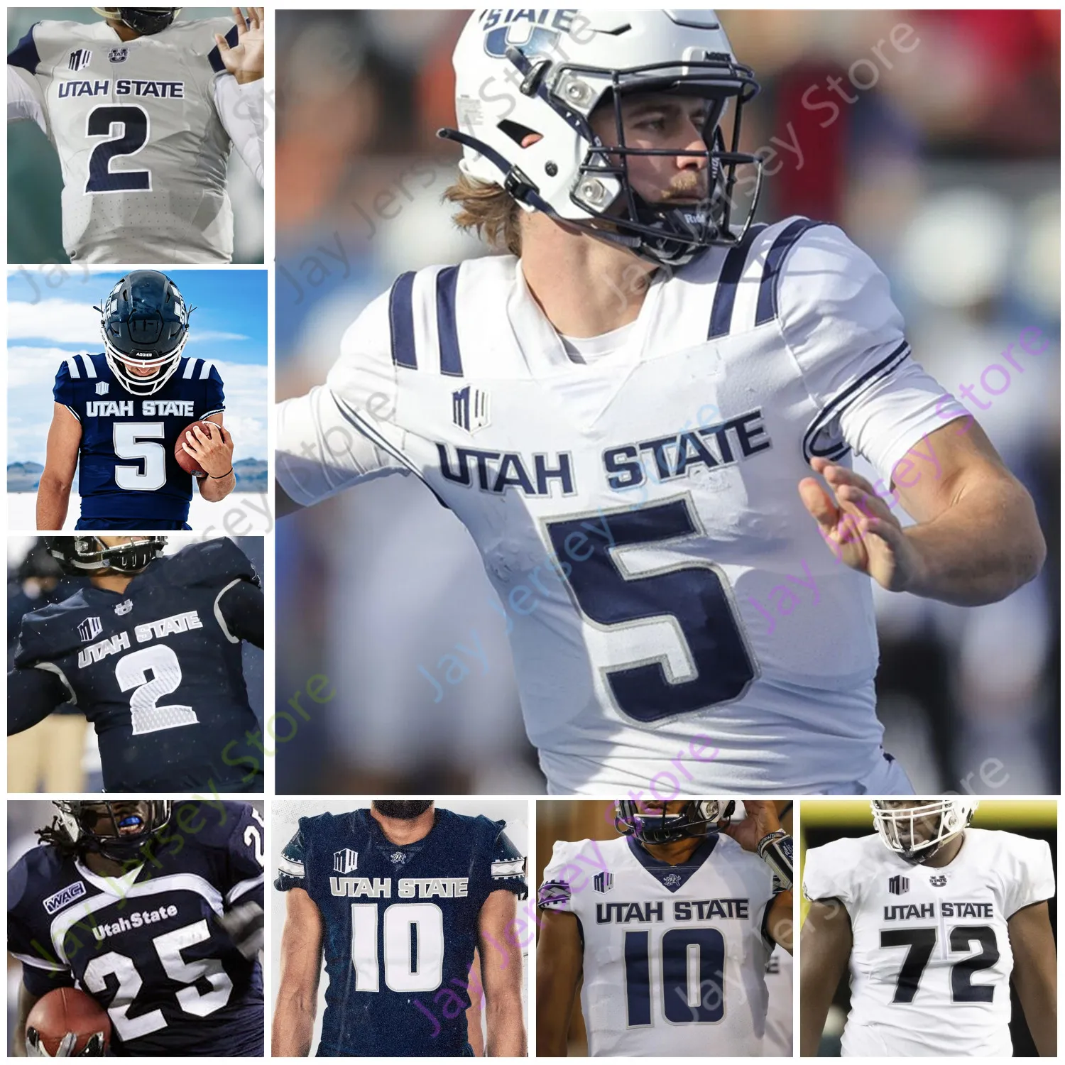 Utah State Aggies Football Jersey NCAA College Love Cooper Legas Terrell Vaughn Rahsul Faison Gavin Barthiel MJ Tafisi Jr.