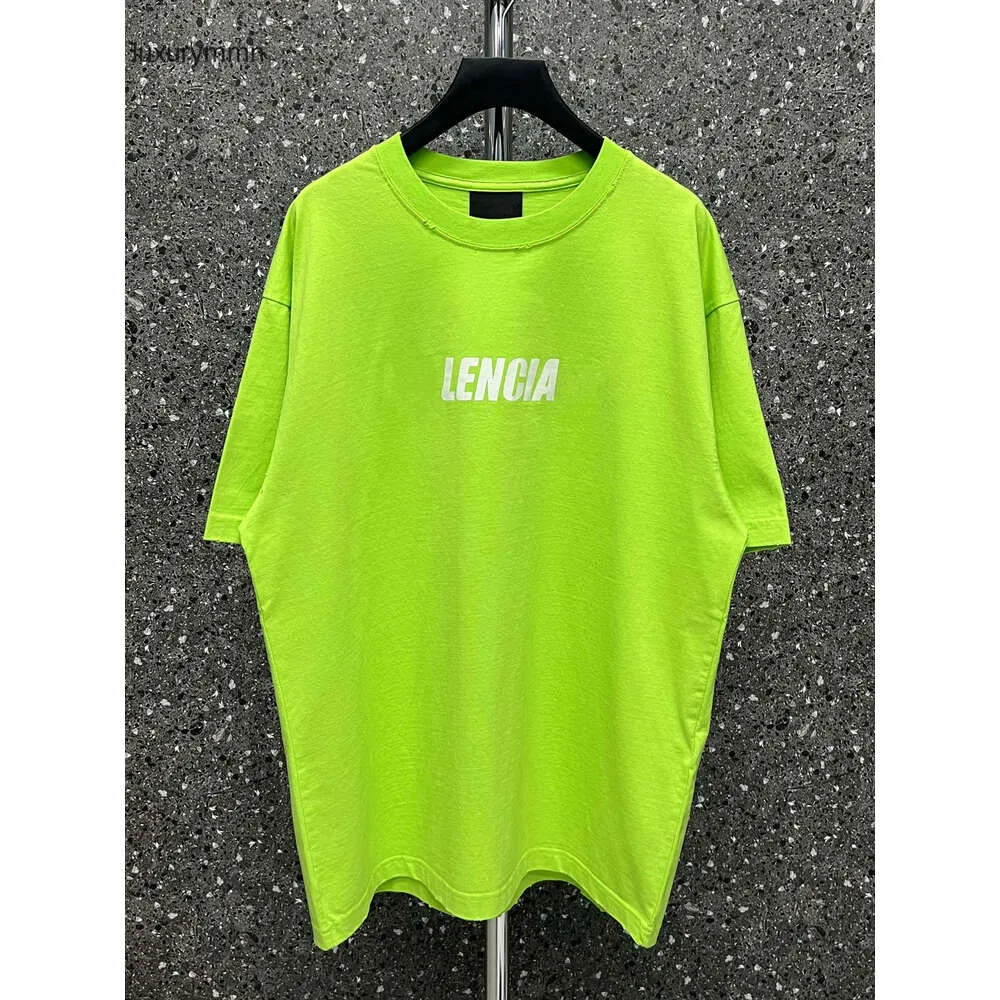 T-shirt firmate balencigs Felpe con cappuccio Felpe da uomo La versione corretta alla moda Parigi nuovo stile con scritte sul petto logore coppia spalla T-shirt ampia