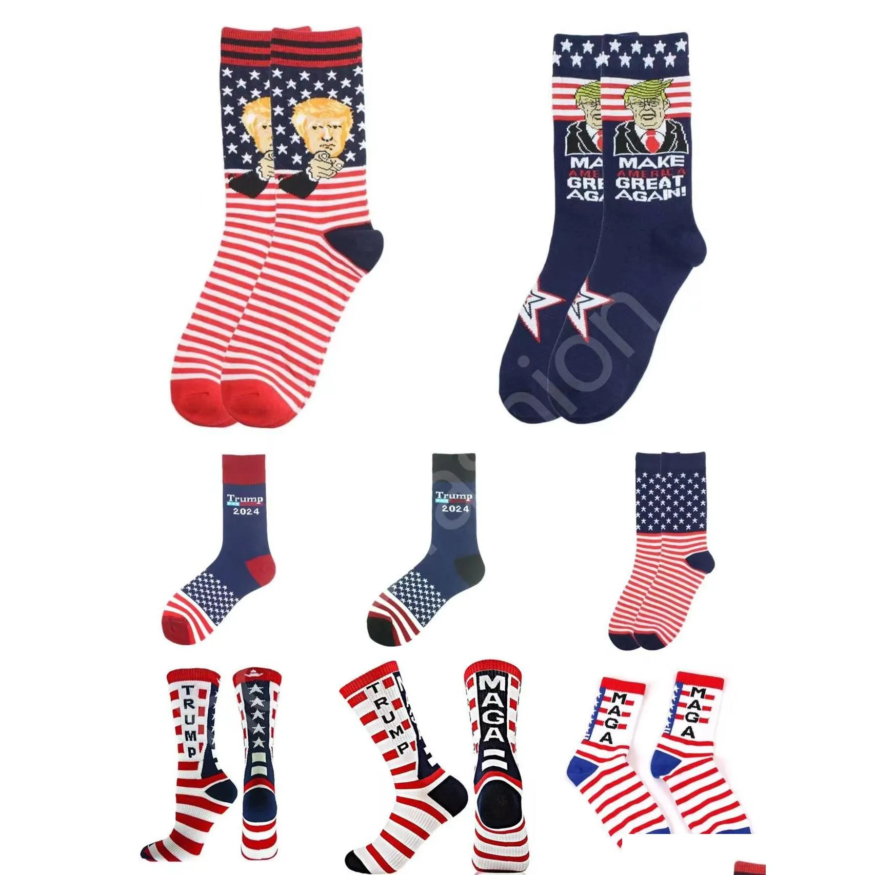 Party Hats Trump 2024 Socks Favor President Maga Letter Stockings Striped Stars Us Flag Sport C66 Drop Delivery Home Garden Festive S Otb3W