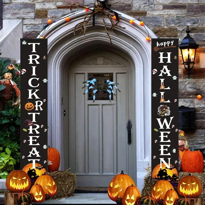 Happy Halloween Banner Mit Kürbis-Motiv – Deko Für Party, Wohnzimmer & Garten