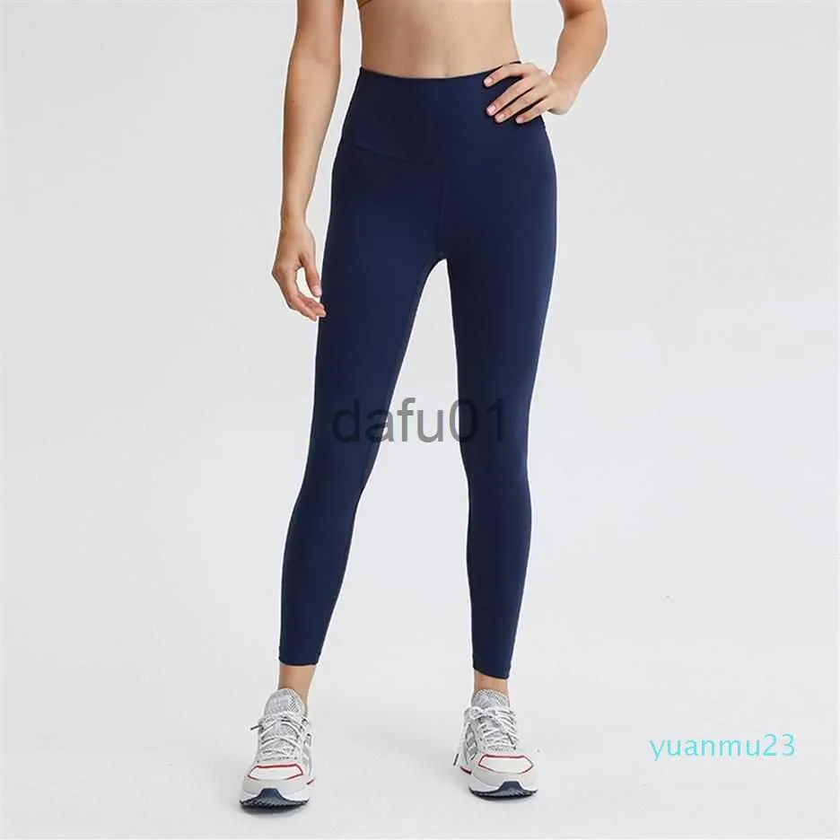 Actieve broek L019A Naked Feeling-legging Yogabroek Sportoutfit met taillebandzak Lichtgewicht boterzachte hoge taille panty voor dames x0912