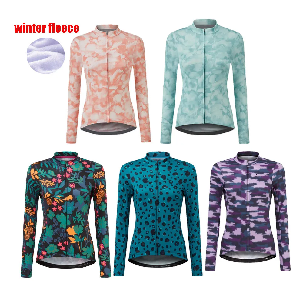 Camisas de ciclismo Tops Winter Fleece Mujeres Moda Jersey Manga larga Ropa de carretera Ropa Maillot Ciclismo Mountain Bike 230911