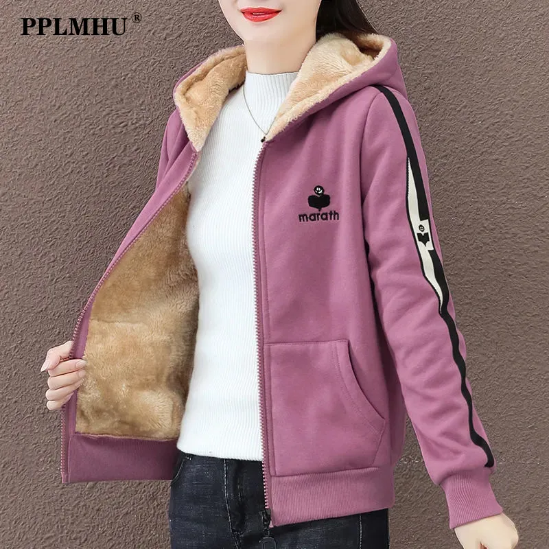 Felpe con cappuccio da donna Felpe casual con zip allentata Giacca corta in pile Donna Autunno Coreano Felpa con cappuccio a maniche lunghe Streetwear Moda Sport Felpe con cappuccio Top 230911