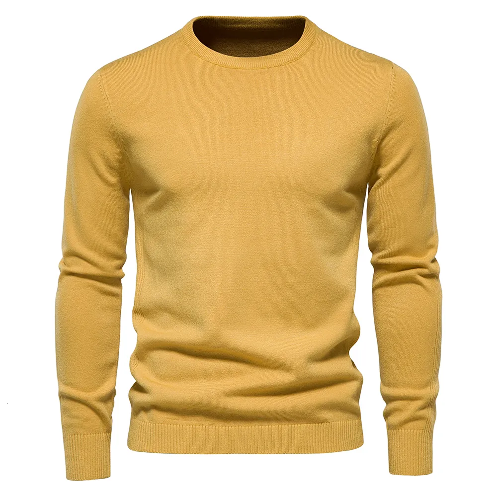 メンズセーター冬の厚さプルオーバーメンオンクロングカラー長袖暖かいスリムセータープル男性服230912