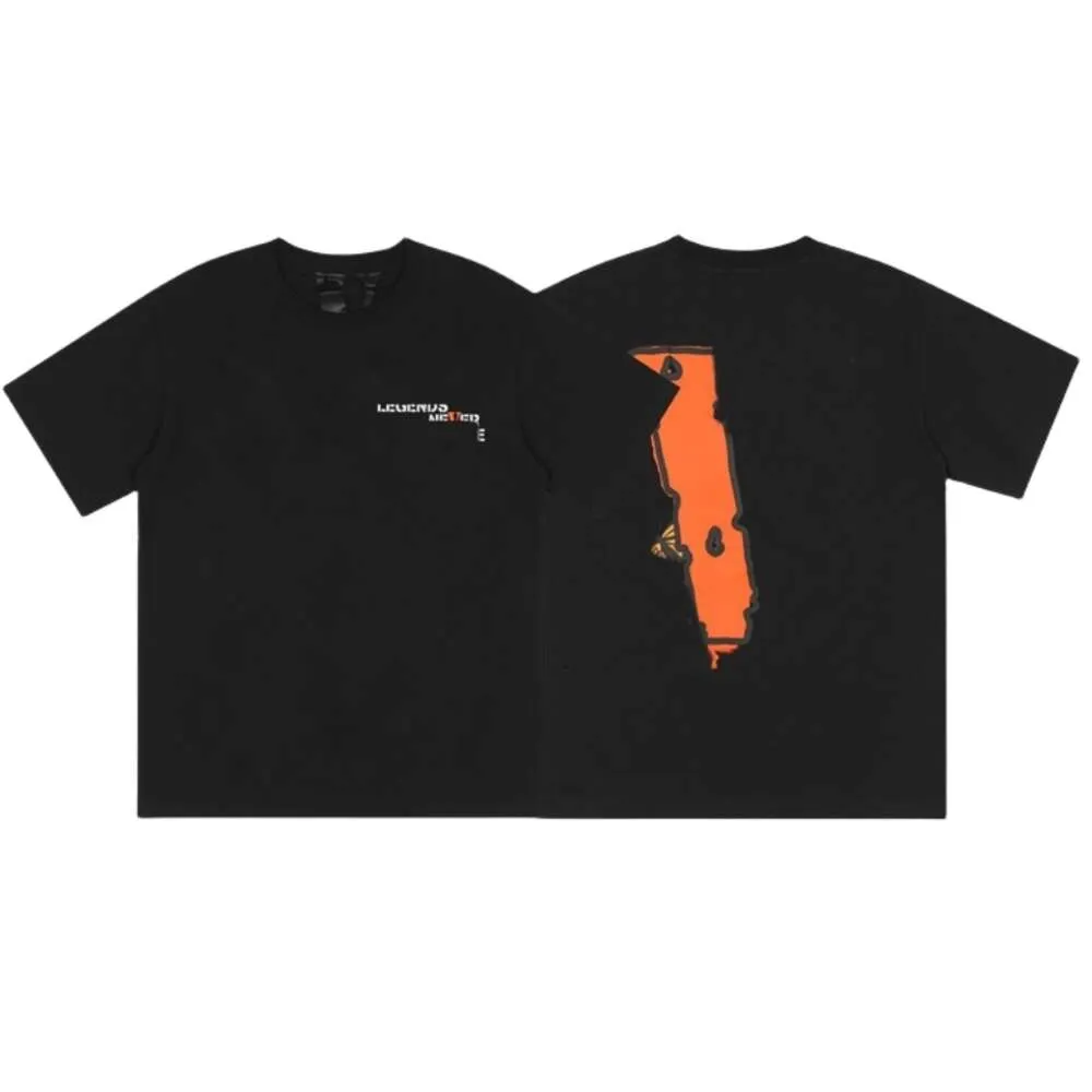 Designers t-shirts toppkvalitet designer mens t shirt vänner brev tryck tees big v män kvinnor kort ärm hip hop stil svart vit orange vlo size s-xl