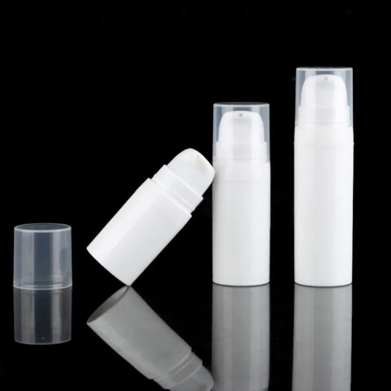 5 ml 10 ml białej bezczelnej pompy z balsamą do butelek mini próbka i butelki testowe pojemnik próżniowy opakowanie kosmetyczne vojqb