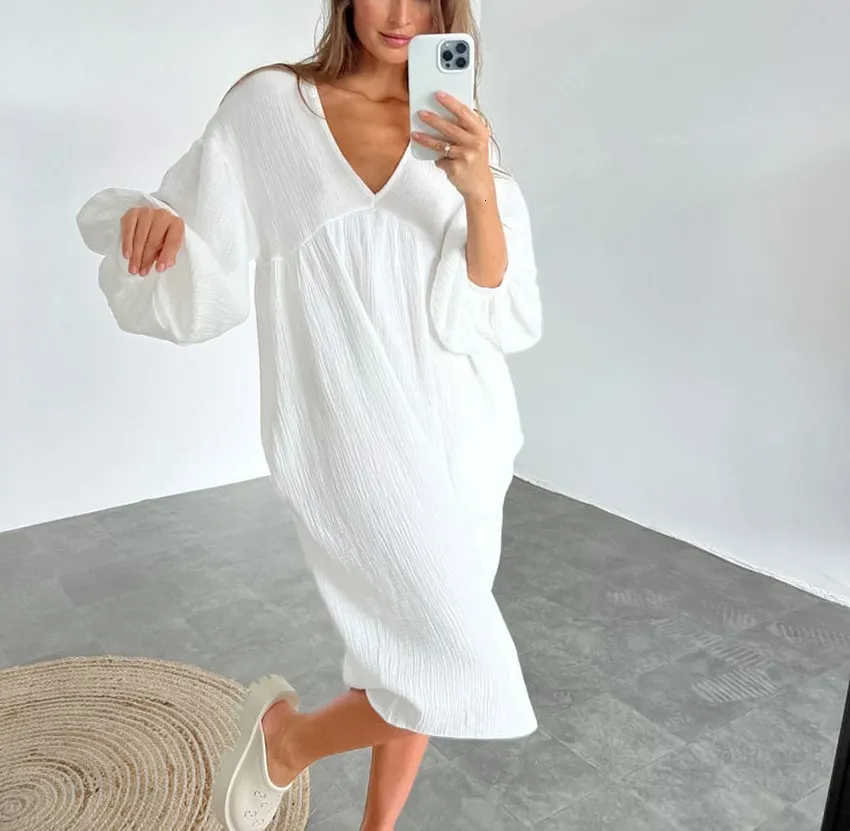 Basic Casual Cotton Knit Aline Midi Dress with V-Neck and Short Lantern Sleeves for Women from Dhgate Basic & Casual Dresses - price 48.13 Basic Casual Cotton Knit Aline Midi Dress with V-Neck and Short Lantern Sleeves for Women from Dhgate Basic & Casual Dresses - price 48.13