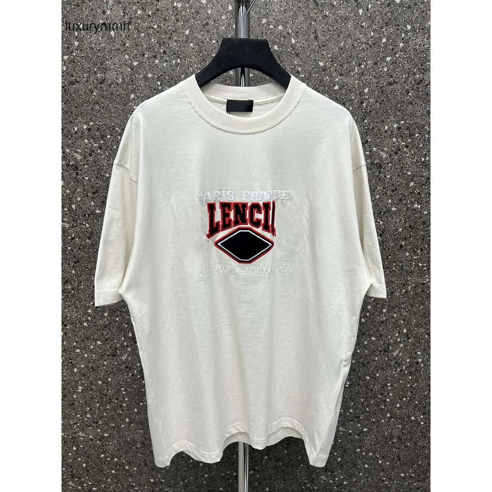 T-shirt firmate balencigs Felpe con cappuccio Felpe da uomo La versione corretta alla moda Parigi estate pesante lettera ricamata OS coppia stile autunno T-shirt allentata con spalla