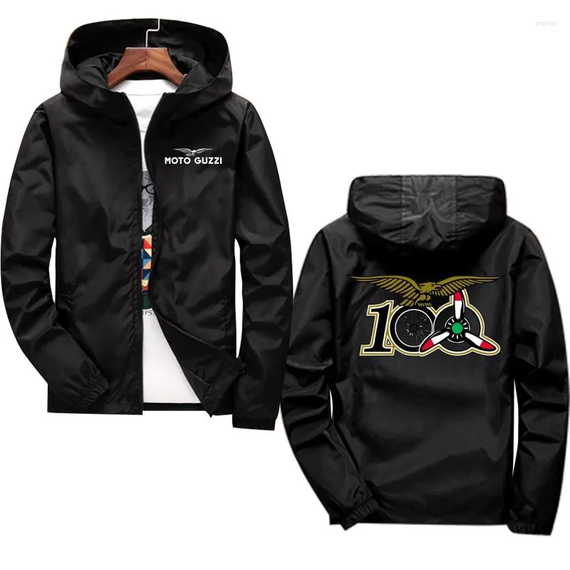 Mens Hoodies 2023 Spring Autumn Man Moto Guzzi Logo Print Custom