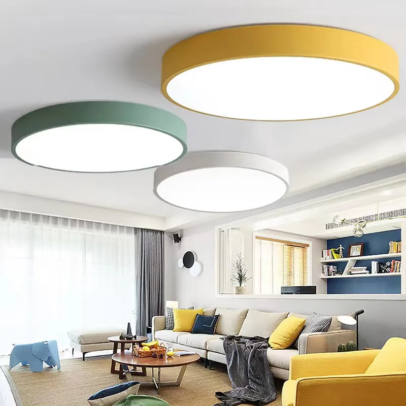 Modern minimalist living room bedroom study restaurant aisle balcony led Nordic lighting macaron creative ceiling lamp