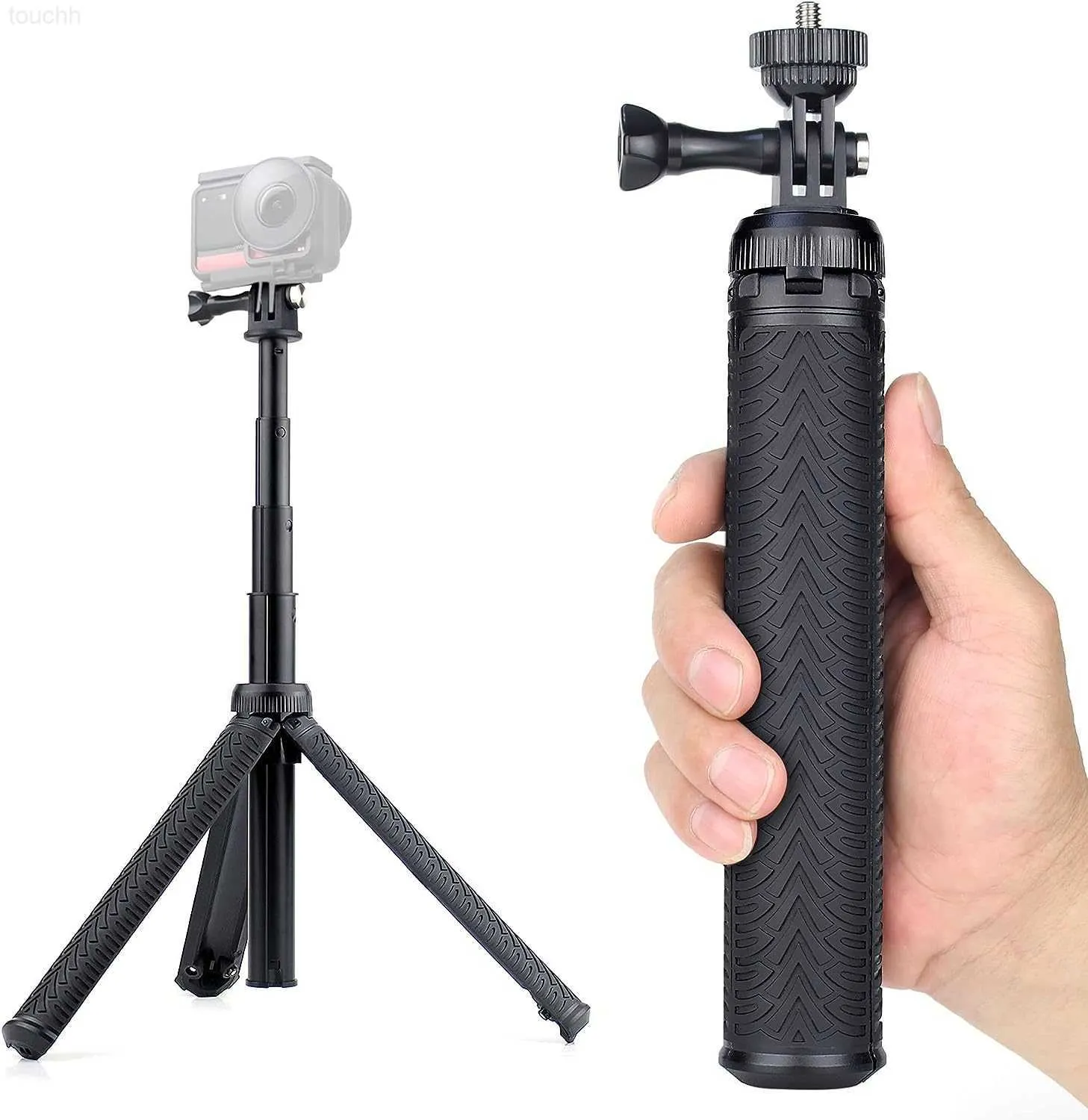 Tripods Yallsame Aluminium Selfie Stick odpowiedni do sesji fuzji Max Fusion Akaso SJCAM Sport Camera jako chowany uchwyt L230912