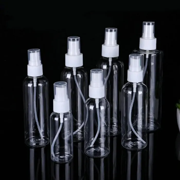 Plastic Perfume Spray Bottles 10ML 20ML 30ML 50ML 60ML 100ML PET Transparent Empty Bottle Refillable Mist Pump Perfume Atomizer