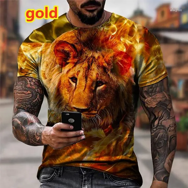Men's T Shirts Men/Women 2023 Fashion 3D Lion Printed Personality Cool Printing Graphic Tee Shirt Animal Short Sleeve T-shirt