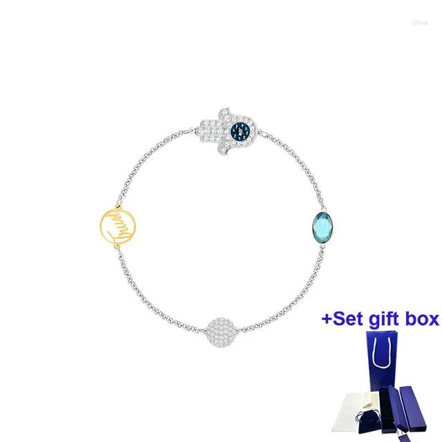 Link Bracelets S High Quality Fashion Bracelet RemixCollection Strand Magnetic Closure Hand Blue Exquisite Gift Box