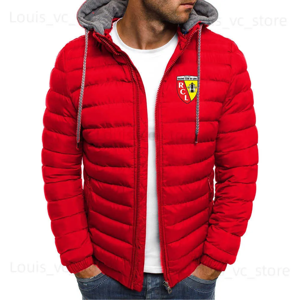 Jaquetas masculinas Nova Jaqueta MenEuro Club Rc Lens Impresso Manga Longa Outerwear Roupas Casacos Quentes Acolchoados Grosso Parka Slim Fit Windbreaker T230919