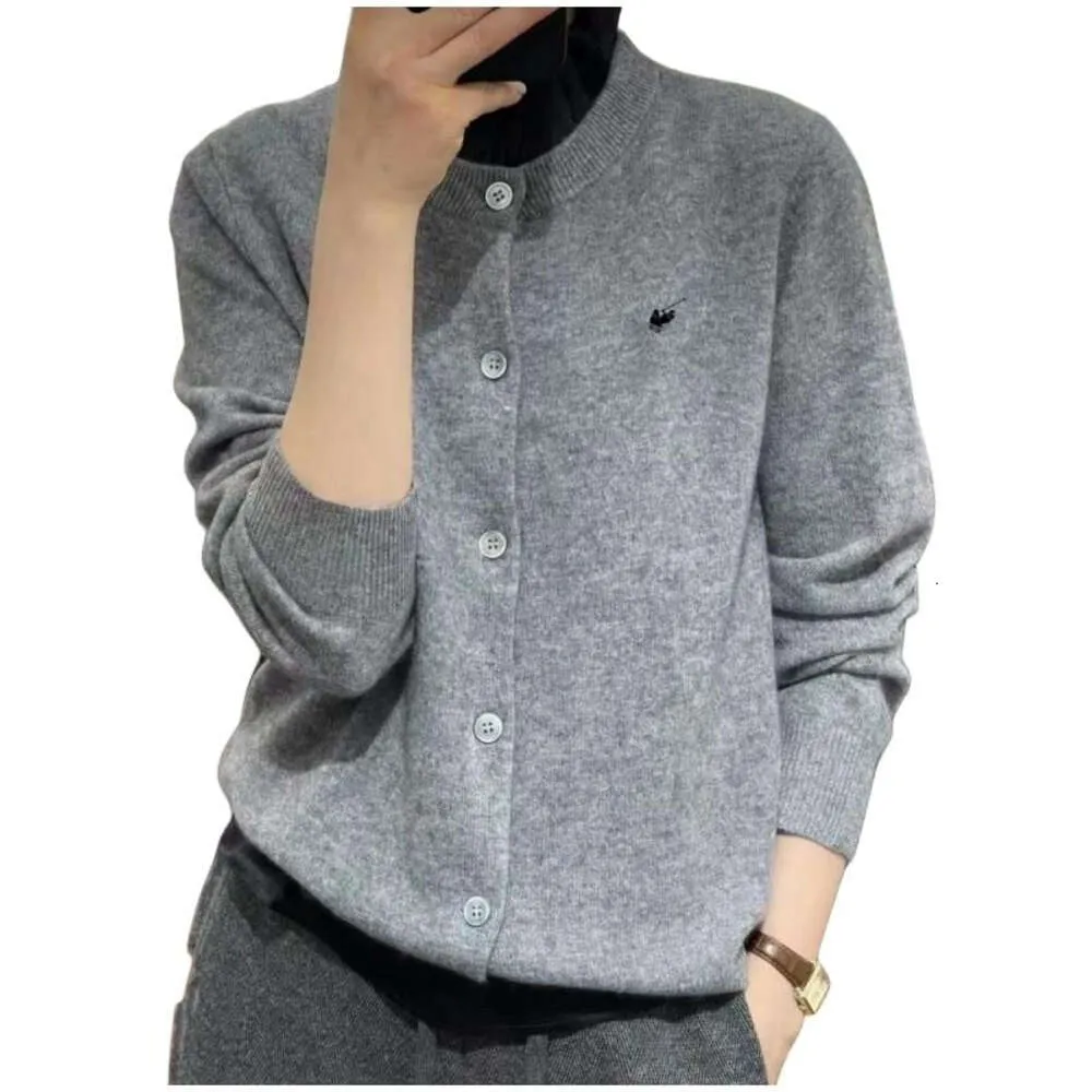 Designer Ralphs Women Shirt Men's Laurens bär kvinnors ursprungliga kvalitet Ny Little Horse Cardigan Women's Round Neck broderad tröja Löst långärmad