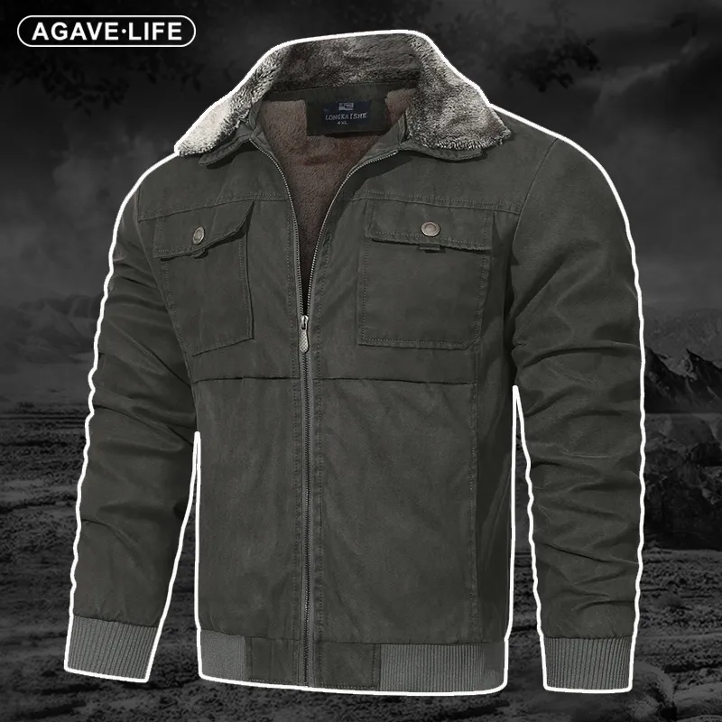 Mens Jackets Winter Warm Thicken Plus Fleece Lapel Fur One Coat Men Loose Solid Color Simple Windproof Jacket Outdoor Wears 230912