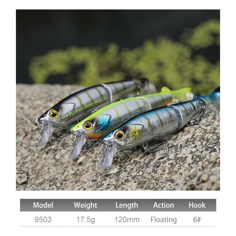 Baits Lures KINGDOM Fishing Multi Jointed 120mm Floating Surface Hard  Minnow Swimbait Trout Wobblers Soft Ttail Lure 230912