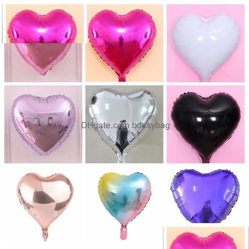 18 inch heart-shaped aluminum foil balloons valentines day decoration 50 pcs colorful wedding party love aluminum foil balloons
