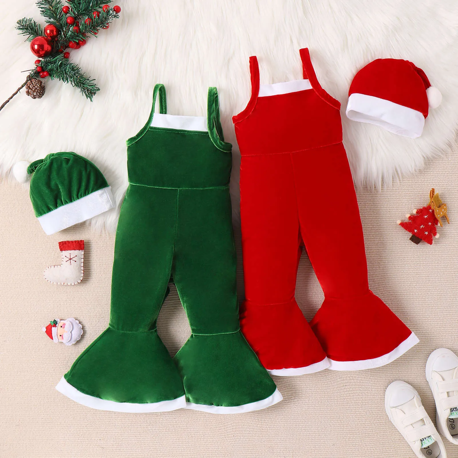 Set di abbigliamento Anno Bambini Babbo Natale Bambino Vestiti di Natale per bambini Party Abito rosso Set per bambini Costume natalizio Set di Babbo Natale Tuta 230912