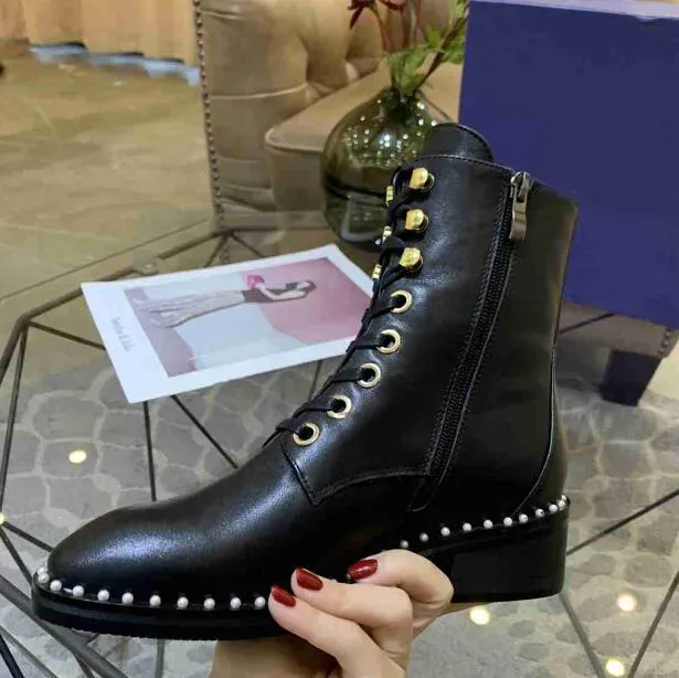 Итальянские роскошные новые женские ботильоны «Мартенс», женские туфли на квадратном каблуке, черные ботинки из коровьей кожи на шнуровке, размер 35-41