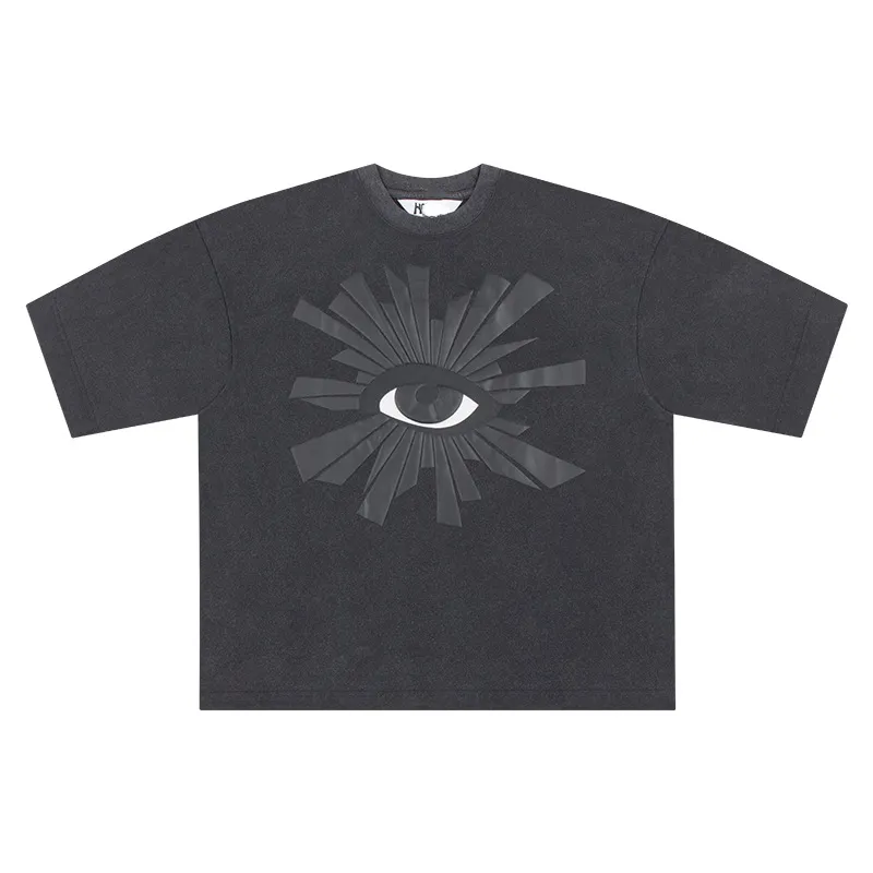 Herren T-Shirts Truth Eye Foaming Print Tees High Street Vibe Washed Kurzarm T-Shirt