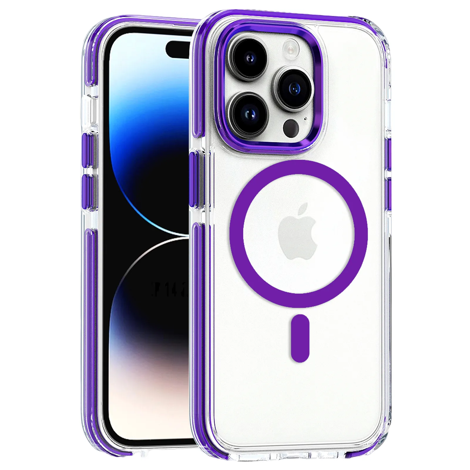 Para iphone 13 casos à prova de choque fino claro magsafe capa de carregamento sem fio para iphone 15 pro max 12 11 transparente funda