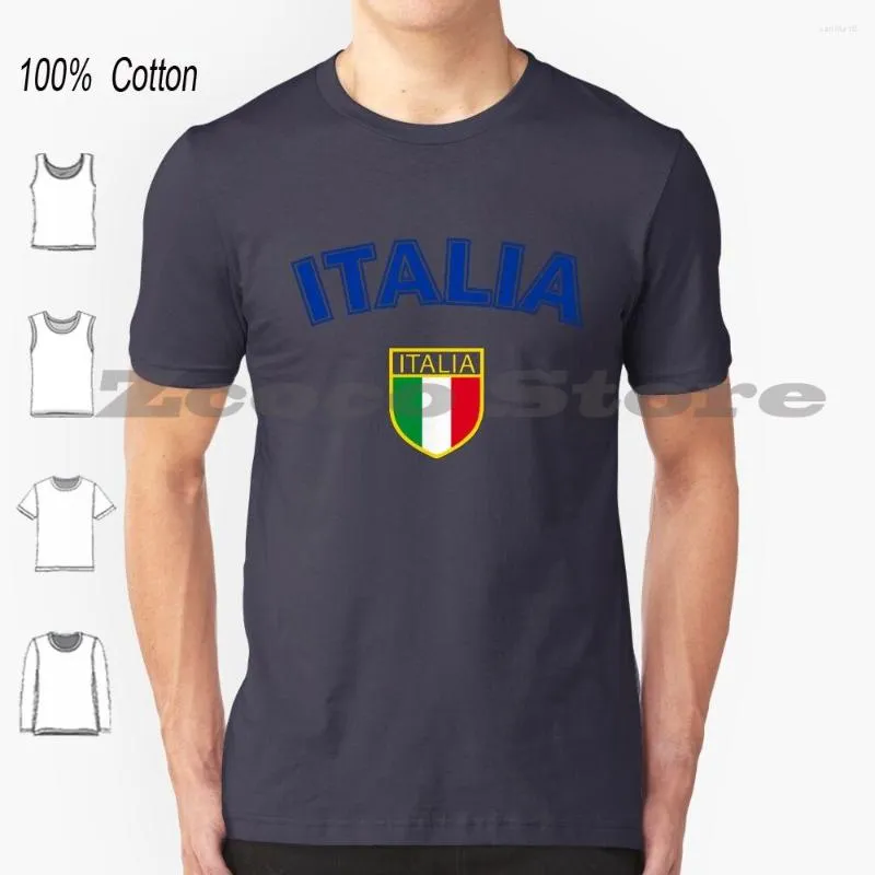 Herren T-Shirts Italia Italien Shirt Baumwolle Bequeme hochwertige Flagge von Azzurra