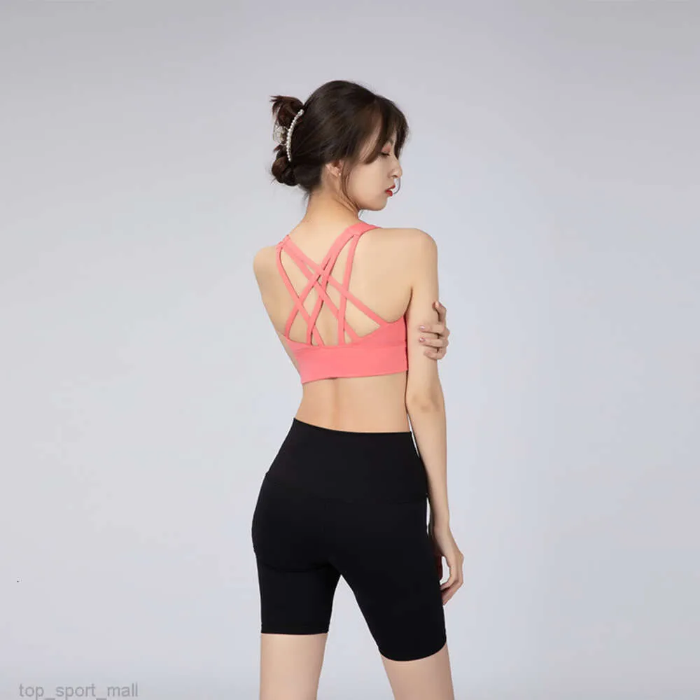 Sexy Thin Shoulder Strap Cross Sports Yoga Bra Push Up Fitness Bra Top Mesh Patchwork Gym Running Dance Exercise Bras Fashion