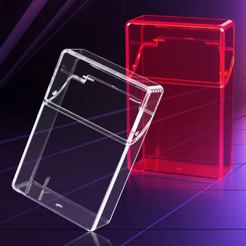 Latest Colorful Cool Transparent Smoking Cigarette Cases Storage Box Exclusive Housing Opening Flip Cover Moistureproof Crystal Acrylic Stash Case Container