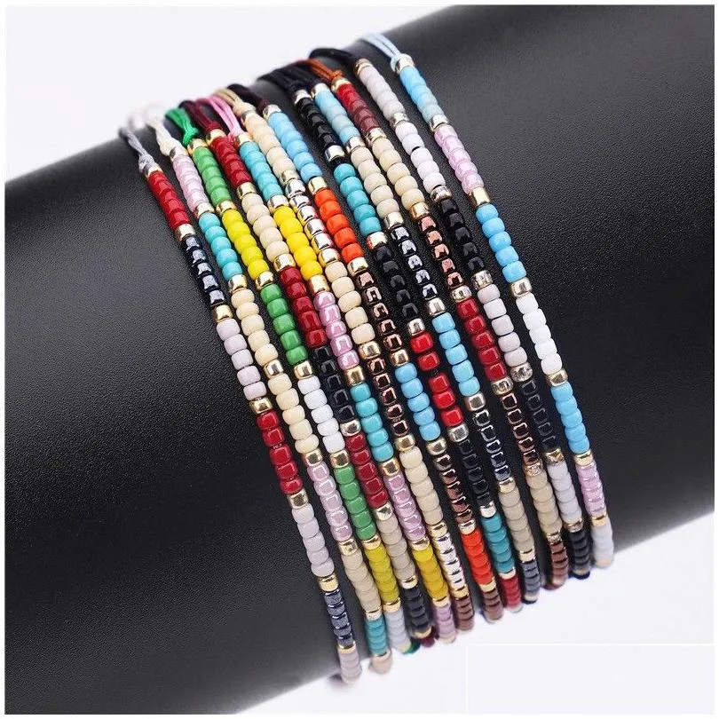 Beaded Fashion Trends Colorf Bohemian Seedbeads Strands Bracelet Drop Delivery Dhnmx