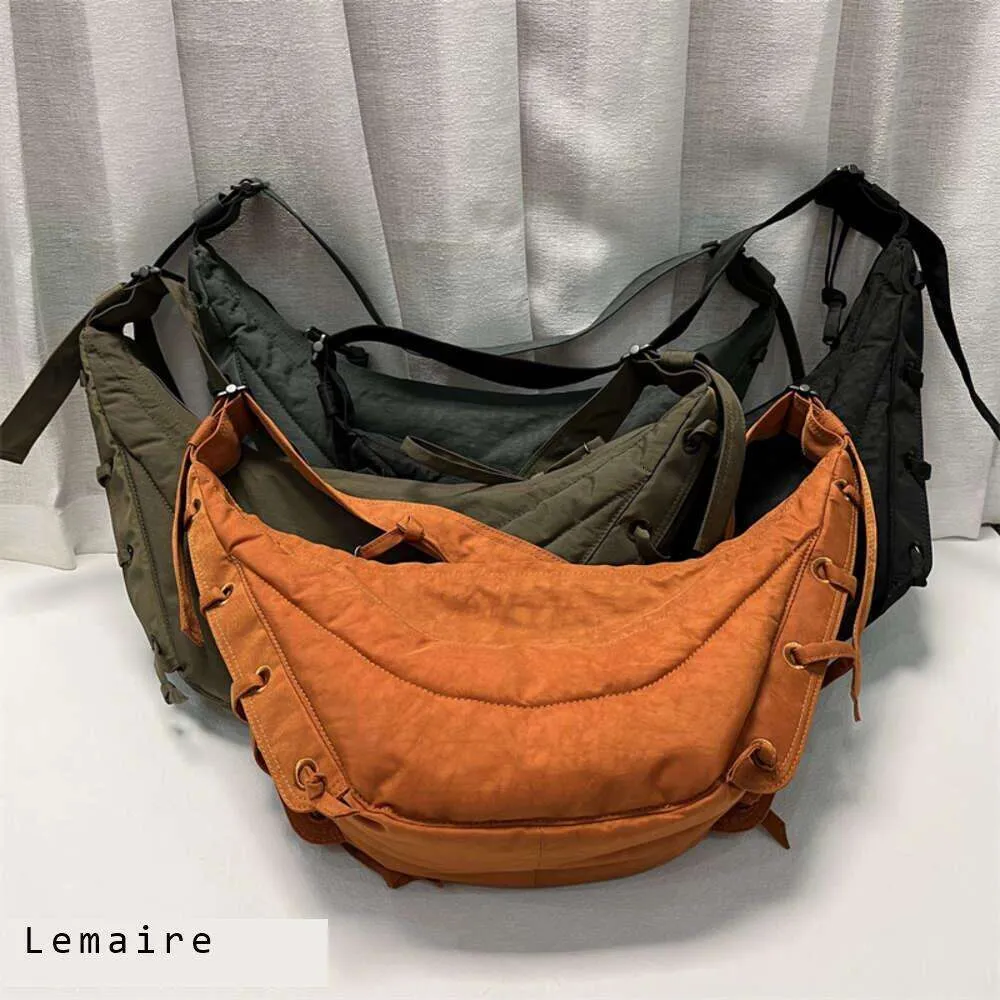 Lemaire Croissant Crossbody Sokak Çantası Erkek Kadın Çanta Günlük Çember Çok Çok Kapasiteli Naylon Tuval Kayış Dumpling Çantası Açık Hava Spor Çantaları