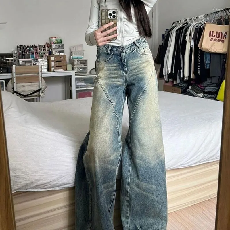 Denim Pants Baggy Mom Jeans High Waisted Vintage Washed Baggy Mom