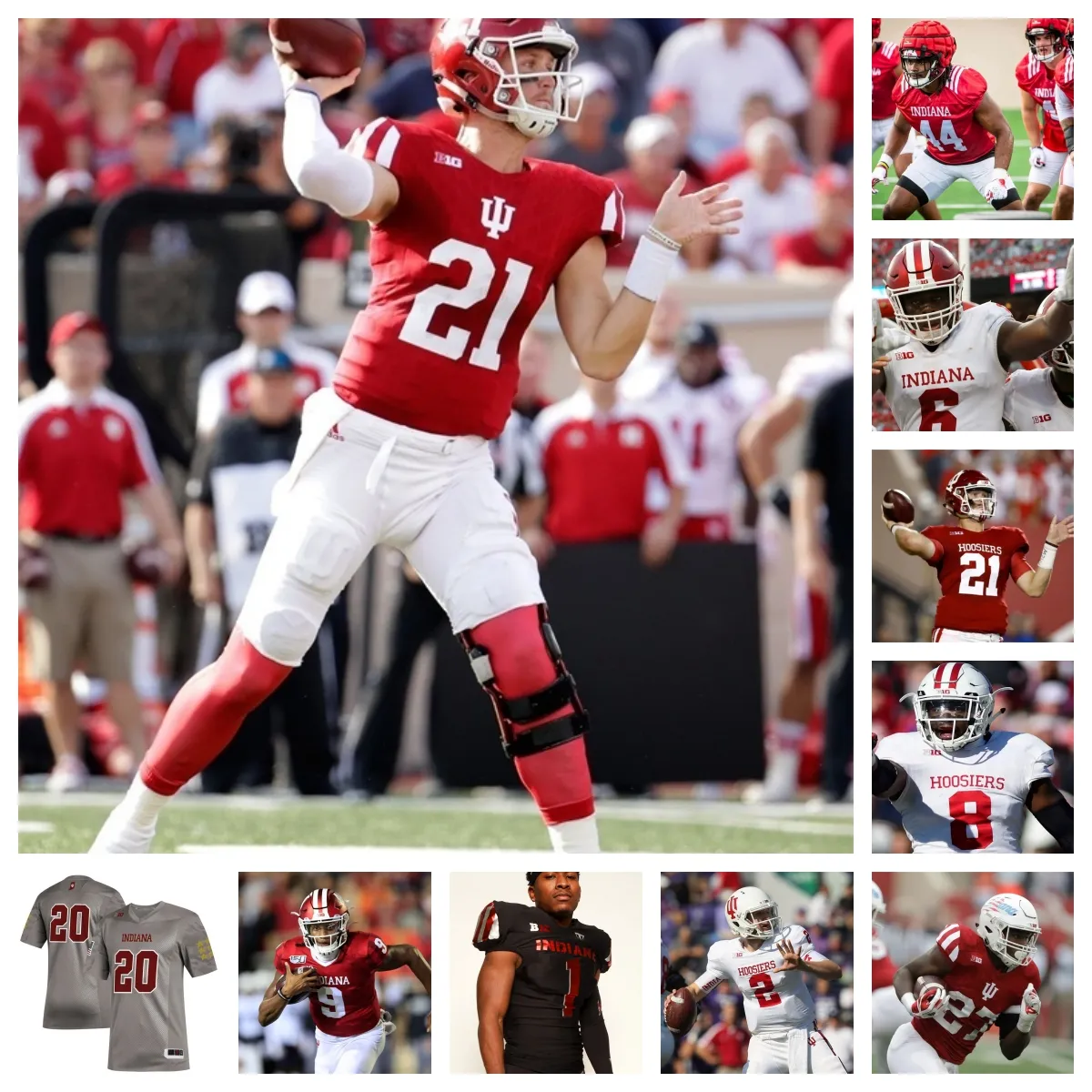 2023 Indiana Hoosiers Football Jersey 14 Broc Lowry 80 Derrick Bohler 15 Brendan Sorsby 0 Andison Coby 74 Bray Lynch 53 Vincent