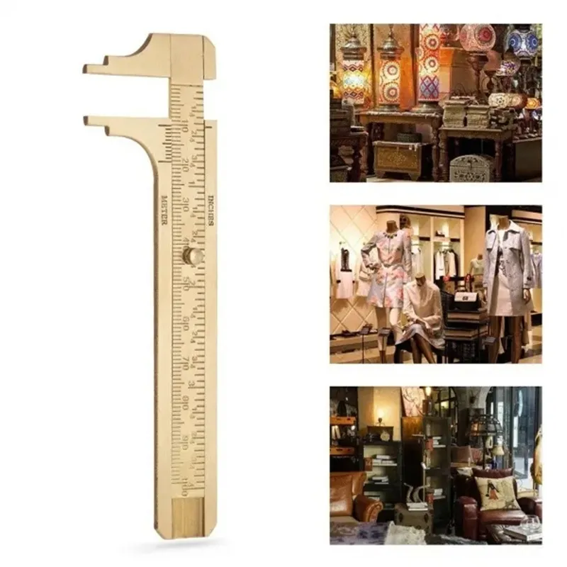 Wholesale Double Scale Brass Vernier Caliper Pocket Ruler For Jewelry Making Handy Vernier