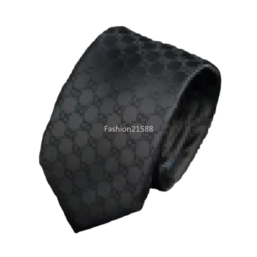 2023 Tie Designer Silk Tie 100% Men Neck Ties Slips Jacquard Classic Woven Handmade för bröllopsverksamhetsslipsor Original Box GS225 TIES Neck Tie Black Mens