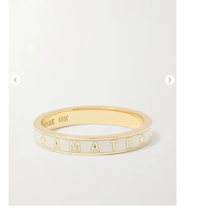 Foundrae Amate 18-karat gold enamel ring for woman designer jewelry custom pendant gold plated 18K gold
