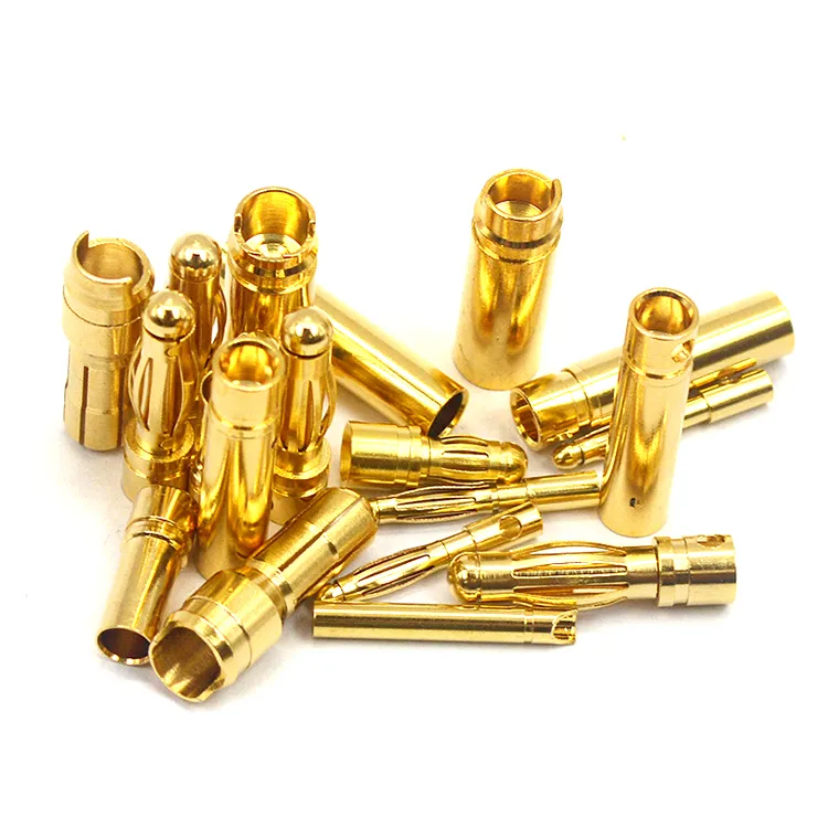 100PCS Gold Banana Plug Connectors - 2mm 3.5mm 4mm Male Female Bullet Plugs For RC Batteries & Motors